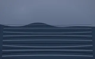 Moonlight Rice Terrace III — dark blue rice terrace background, variation III