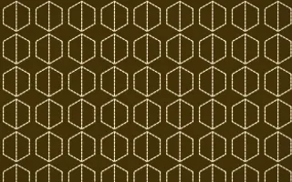 Accra Gold Stitch Hexagons — dark brown and beige sashiko background