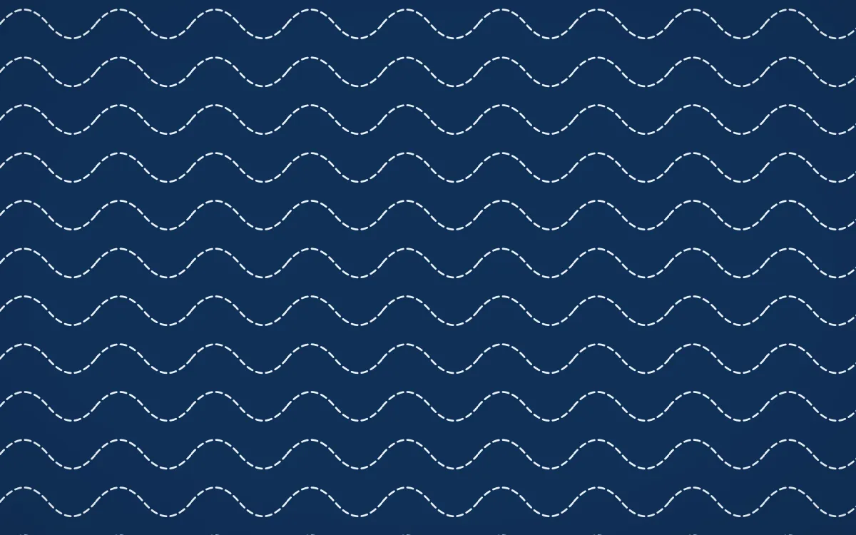 Aegean Noon Stitch Waves — dark blue and white sashiko background