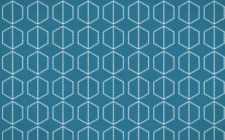 Algarve Sea Stitch Hexagons — dark blue and white sashiko background