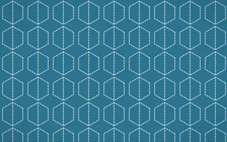 Algarve Sea Stitch Hexagons — dark blue and white sashiko background