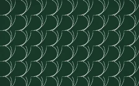 Alhambra Jade Stitch Fans — dark green and white sashiko background