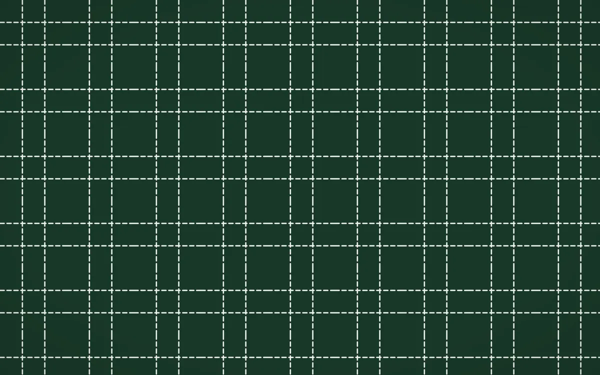 Alhambra Jade Stitch Grid — dark green and white sashiko background