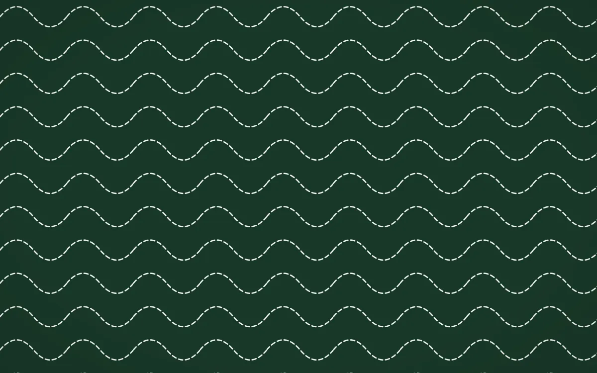 Alhambra Jade Stitch Waves — dark green and white sashiko background