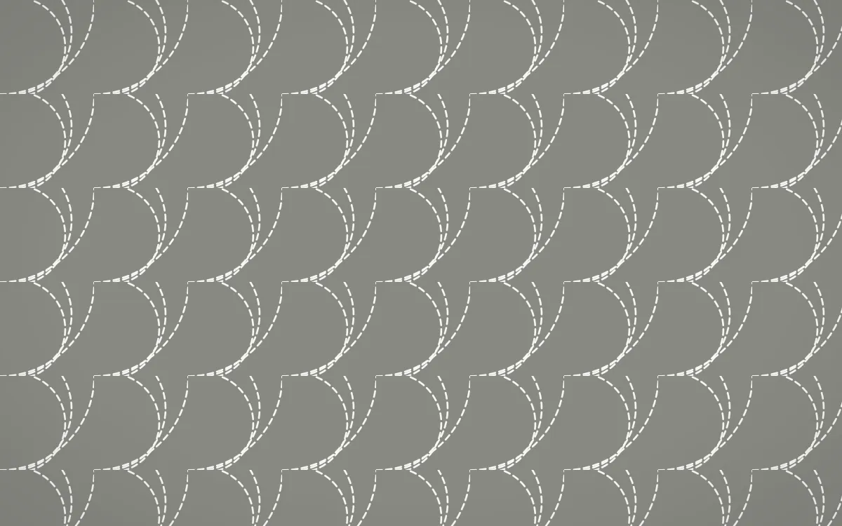 Alpine Chalk Stitch Fans — colourful grey and white sashiko background