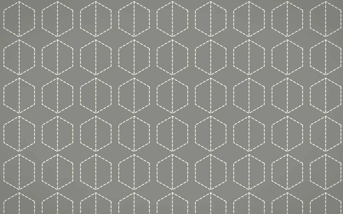Alpine Chalk Stitch Hexagons — colourful grey and white sashiko background