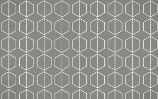 Alpine Chalk Stitch Hexagons — colourful grey and white sashiko background