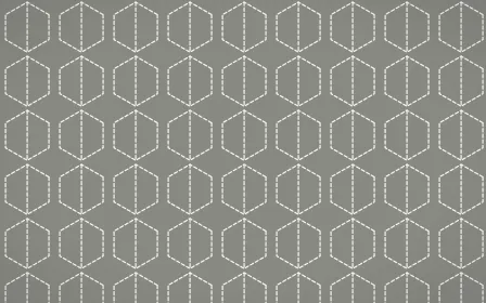 Alpine Chalk Stitch Hexagons — colourful grey and white sashiko background