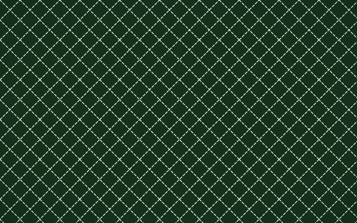 Amazônia Stitch Diamonds — dark green and white sashiko background