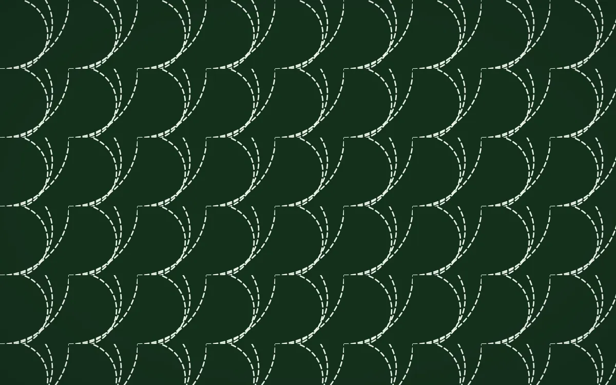Amazônia Stitch Fans — dark green and white sashiko background