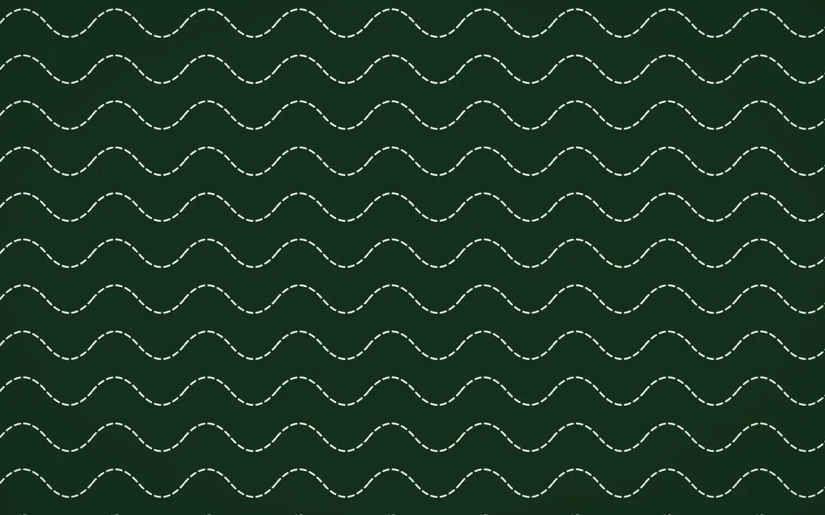 Amazônia Stitch Waves — dark green and white sashiko background