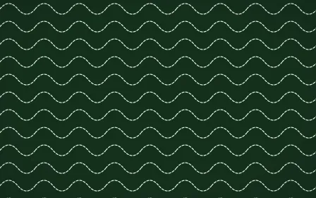 Amazônia Stitch Waves — dark green and white sashiko background