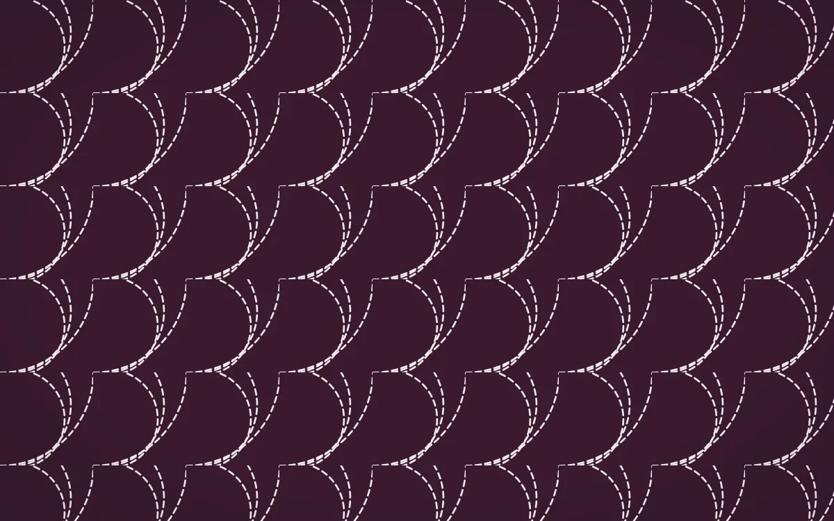 Andes Berry Stitch Fans — dark pink and white sashiko background