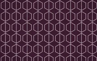 Andes Berry Stitch Hexagons — dark pink and white sashiko background