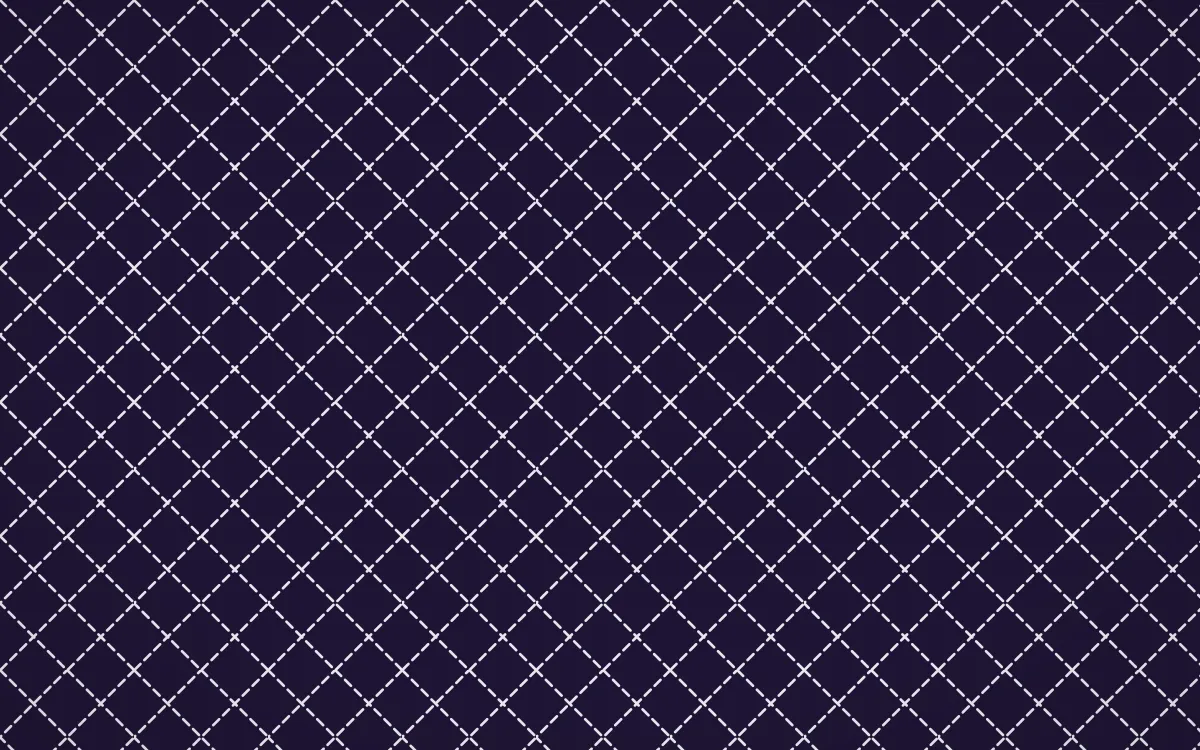 Arabian Night Stitch Diamonds — dark purple and white sashiko background