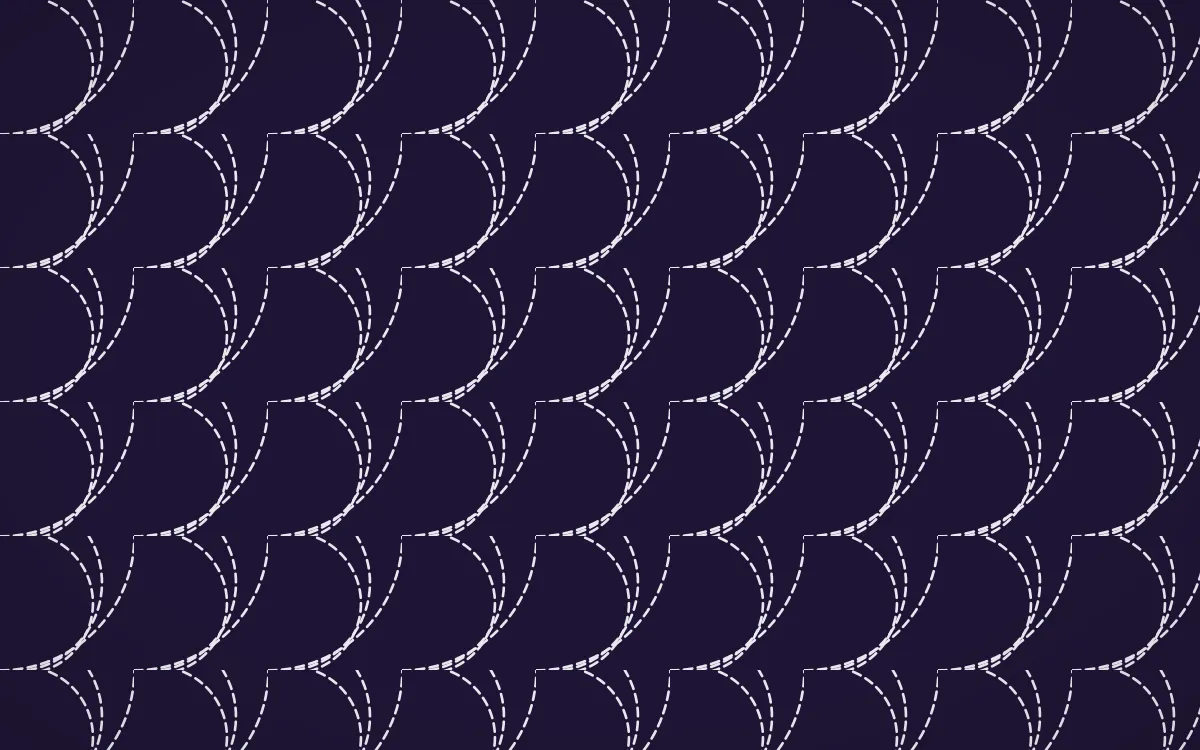 Arabian Night Stitch Fans — dark purple and white sashiko background