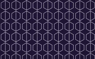Arabian Night Stitch Hexagons — dark purple and white sashiko background