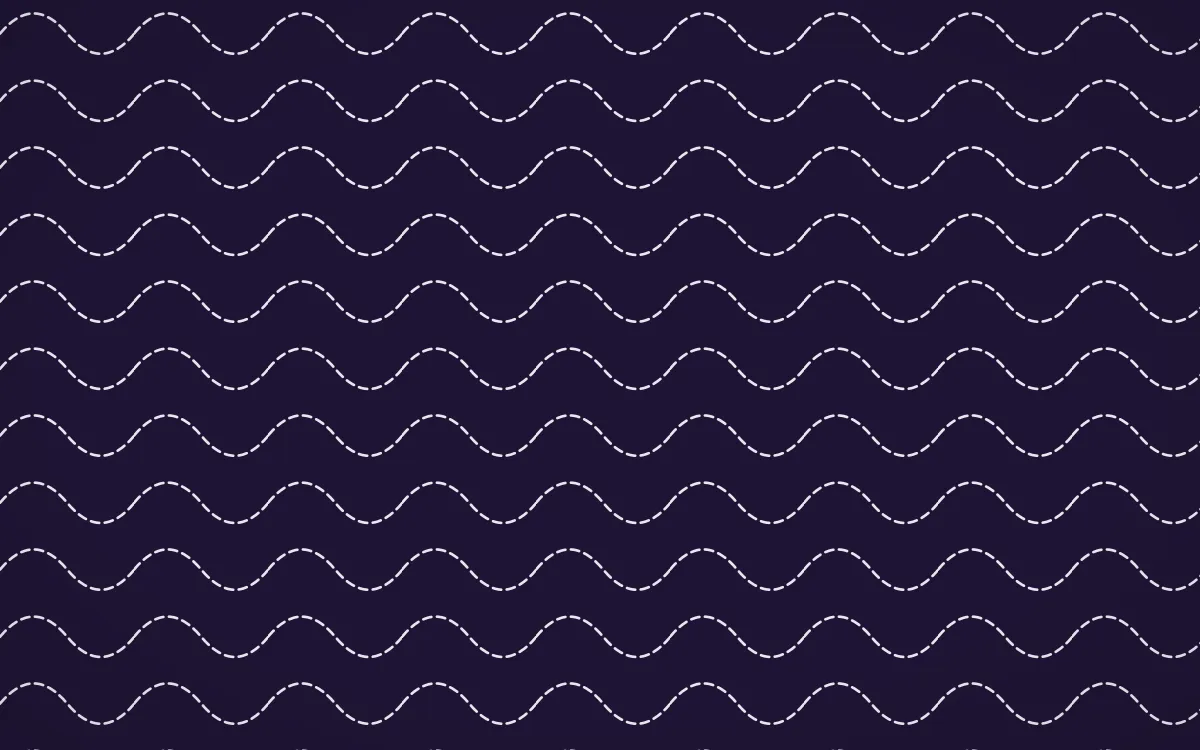 Arabian Night Stitch Waves — dark purple and white sashiko background