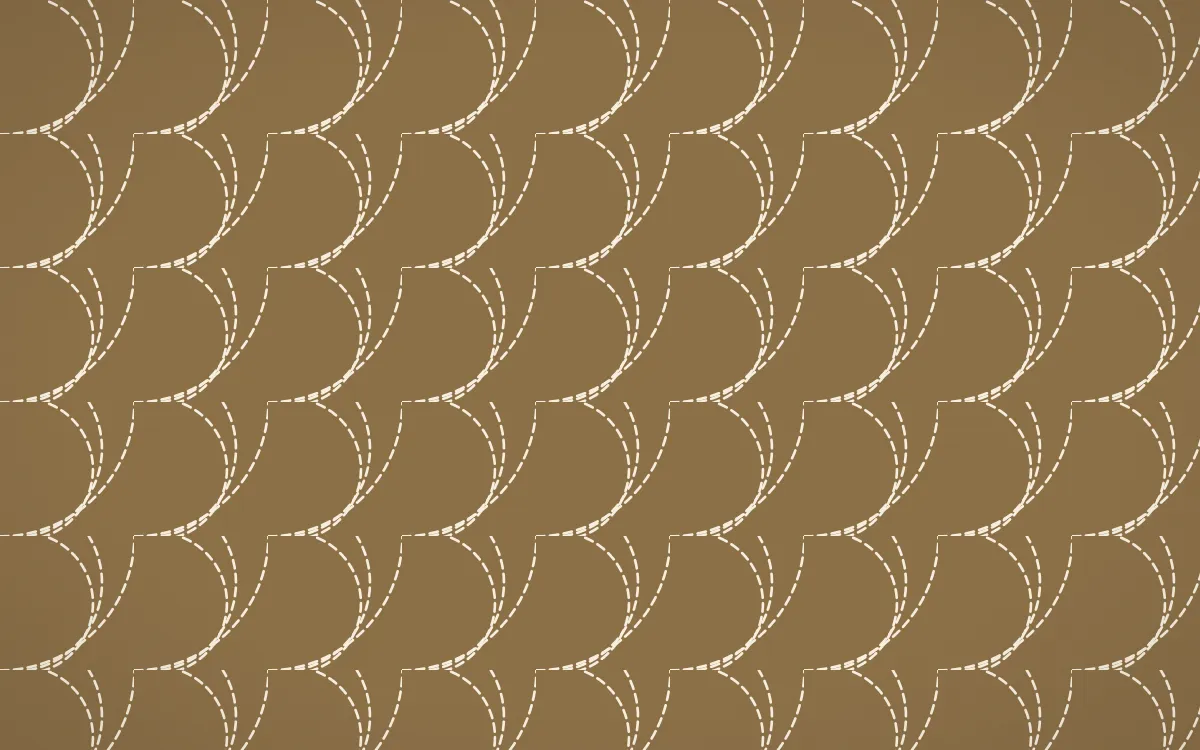 Atlas Sand Stitch Fans — colourful orange and beige sashiko background