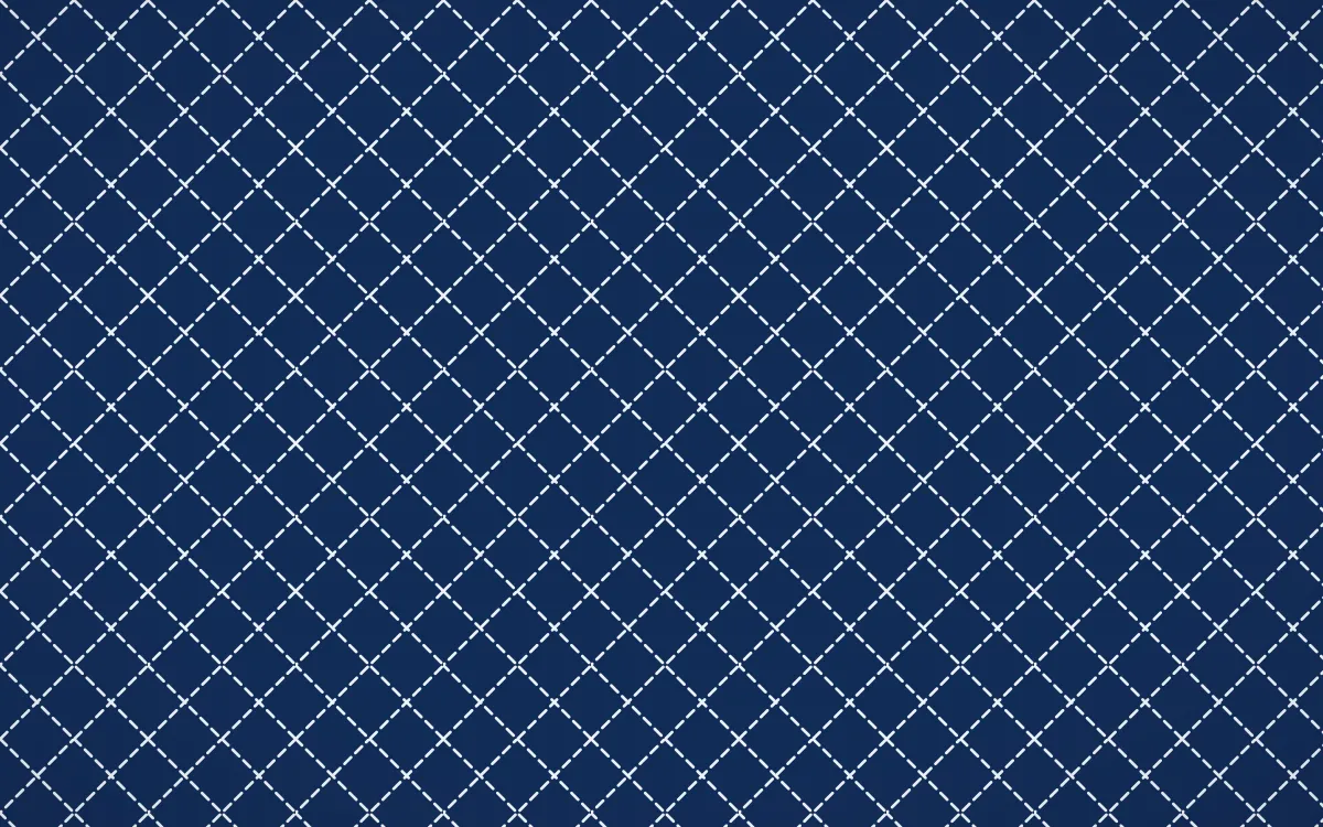 Bahia Blue Stitch Diamonds — dark blue and white sashiko background
