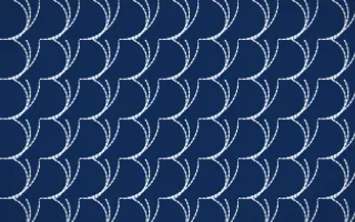 Bahia Blue Stitch Fans — dark blue and white sashiko background