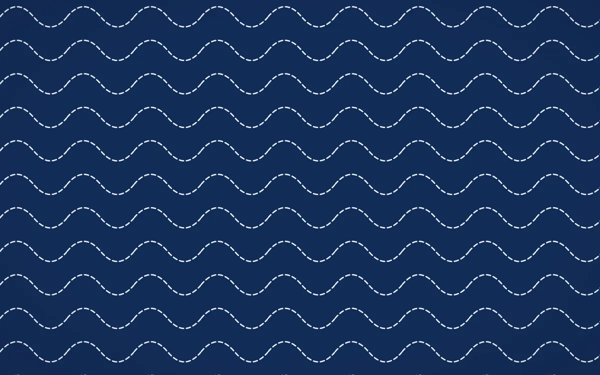 Bahia Blue Stitch Waves — dark blue and white sashiko background