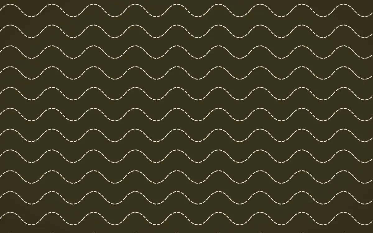 Bali Temple Stitch Waves — dark brown and beige sashiko background
