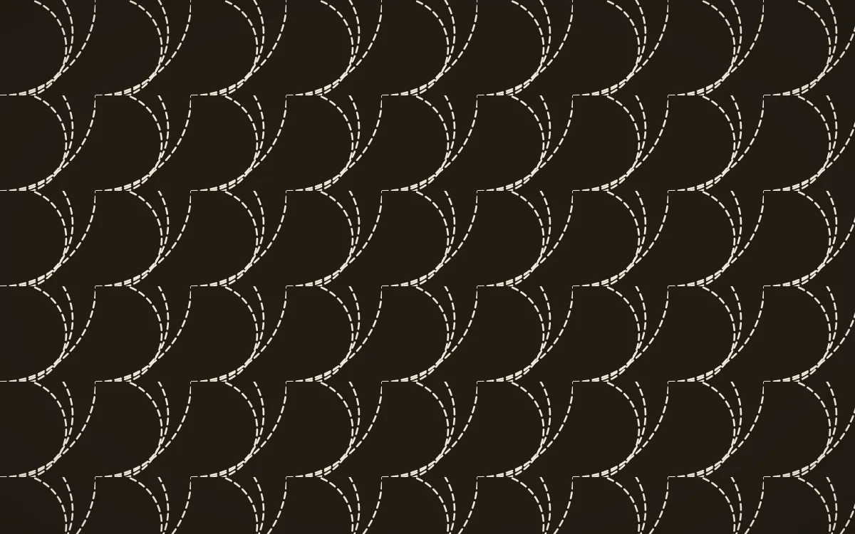 Bamako Earth Stitch Fans — dark brown and beige sashiko background