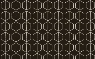 Bamako Earth Stitch Hexagons — dark brown and beige sashiko background