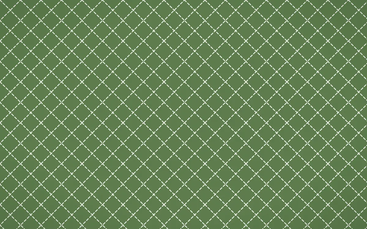 Bamboo Mist Stitch Diamonds — dark green and white sashiko background