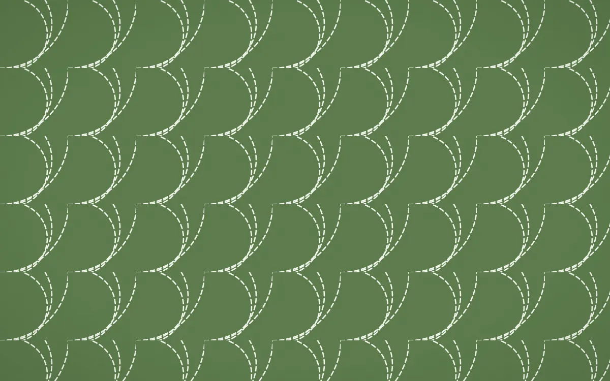 Bamboo Mist Stitch Fans — dark green and white sashiko background