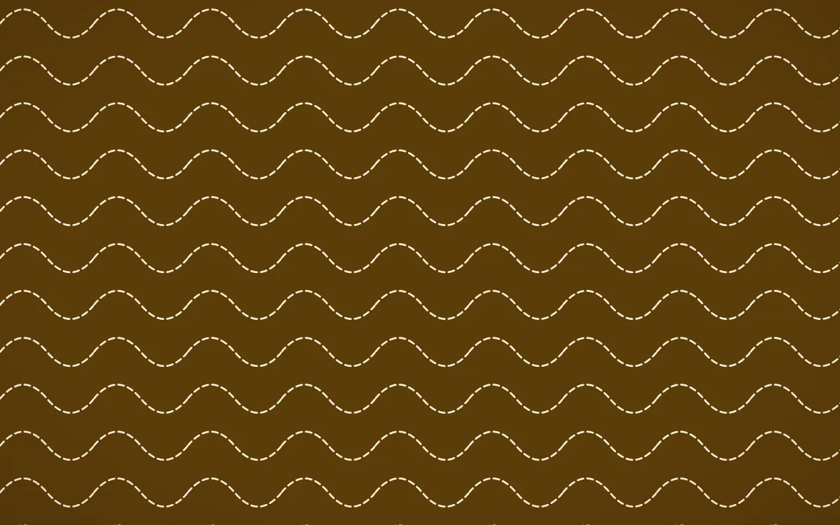 Bangkok Gold Stitch Waves — dark brown and beige sashiko background
