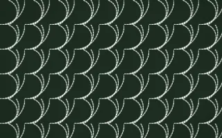 Bavarian Forest Stitch Fans — dark green and white sashiko background
