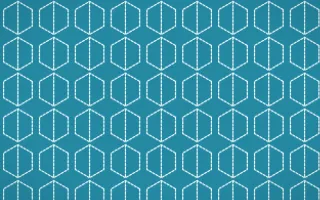 Bondi Surf Stitch Hexagons — colourful teal and white sashiko background