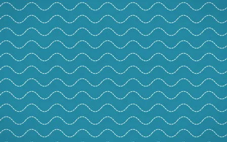 Bondi Surf Stitch Waves — colourful teal and white sashiko background