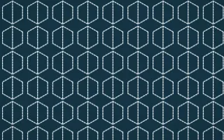 Bosphorus Stitch Hexagons — dark blue and white sashiko background