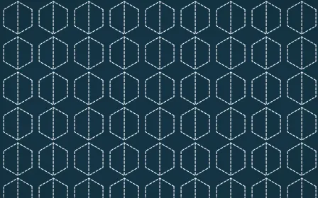 Bosphorus Stitch Hexagons — dark blue and white sashiko background