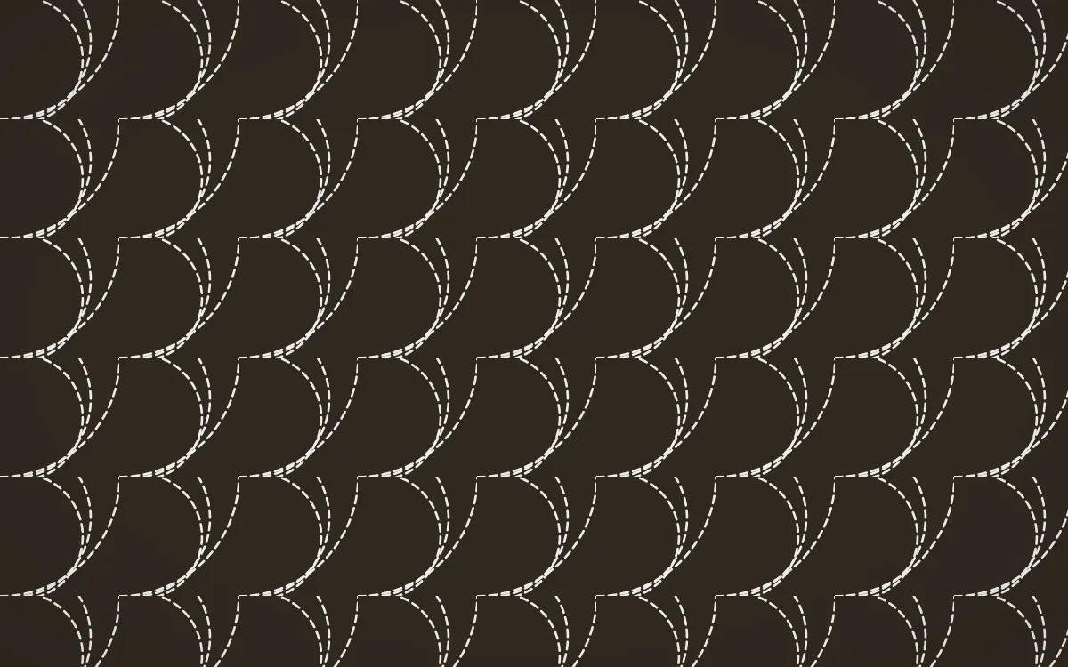 Brooklyn Loft Stitch Fans — dark brown and white sashiko background