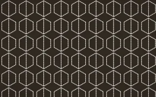 Brooklyn Loft Stitch Hexagons — dark brown and white sashiko background