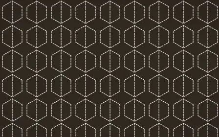 Brooklyn Loft Stitch Hexagons — dark brown and white sashiko background