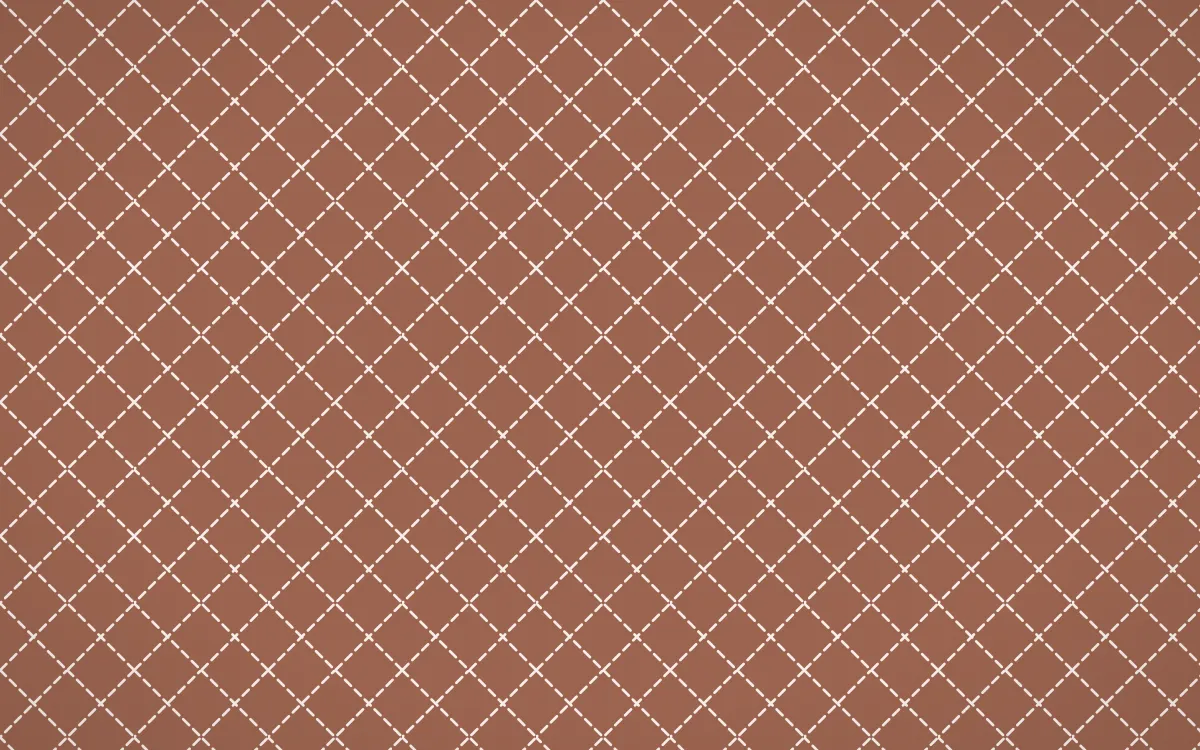 Budapest Rose Stitch Diamonds — colourful orange and white sashiko background
