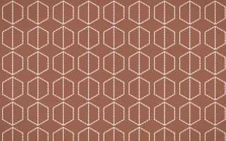 Budapest Rose Stitch Hexagons — colourful orange and white sashiko background