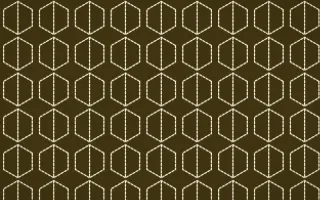 Cairo Gold Stitch Hexagons — dark brown and beige sashiko background