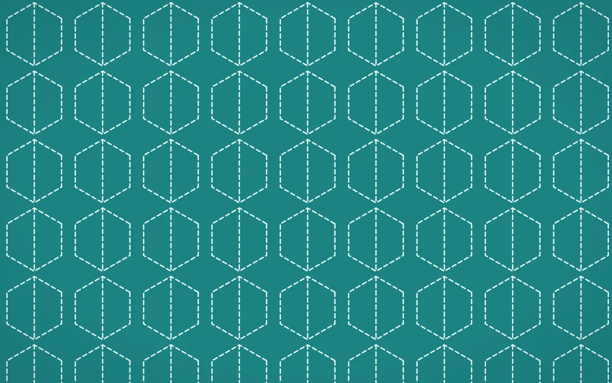 Cancún Surf Stitch Hexagons — dark teal sashiko background