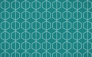 Cancún Surf Stitch Hexagons — dark teal sashiko background