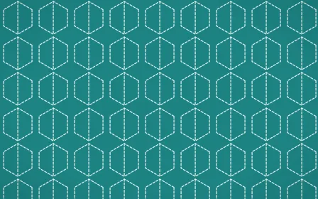 Cancún Surf Stitch Hexagons — dark teal sashiko background