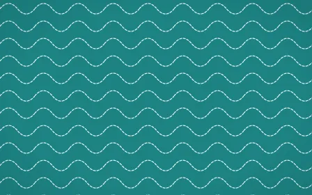Cancún Surf Stitch Waves — dark teal sashiko background
