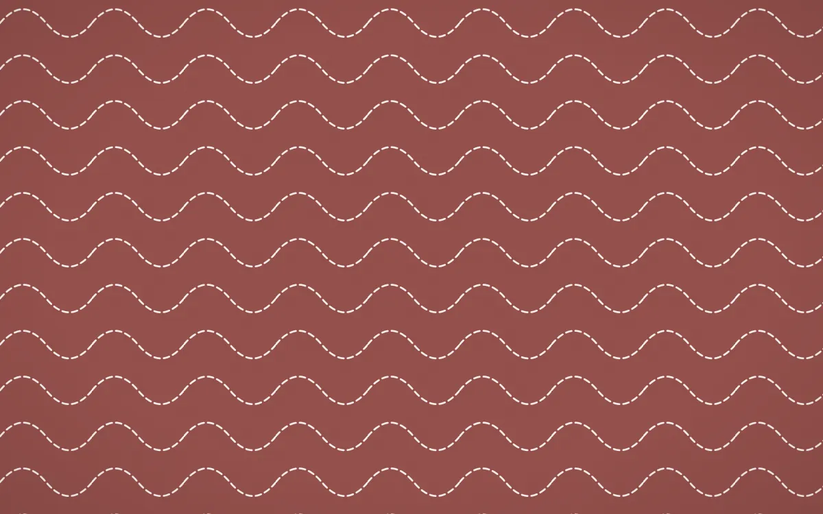 Cape Protea Stitch Waves — colourful red and white sashiko background