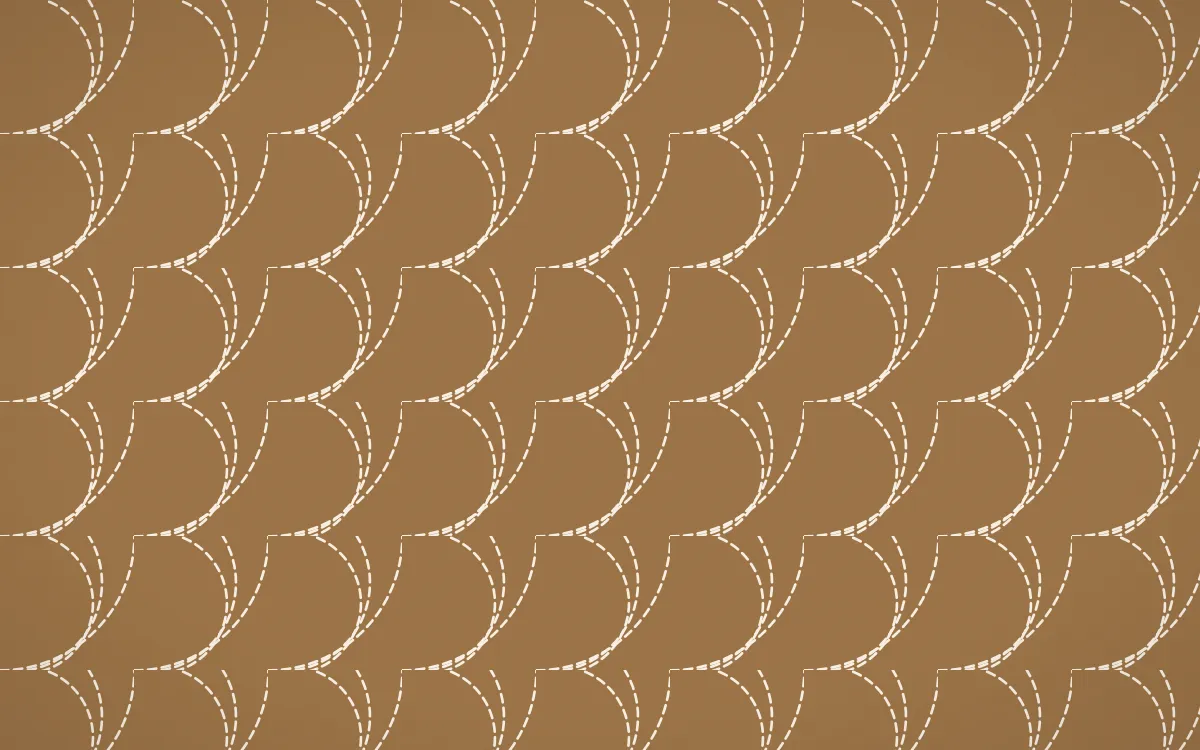 Cappadocia Stitch Fans — colourful orange and beige sashiko background