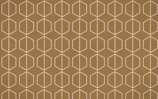 Cappadocia Stitch Hexagons — colourful orange and beige sashiko background